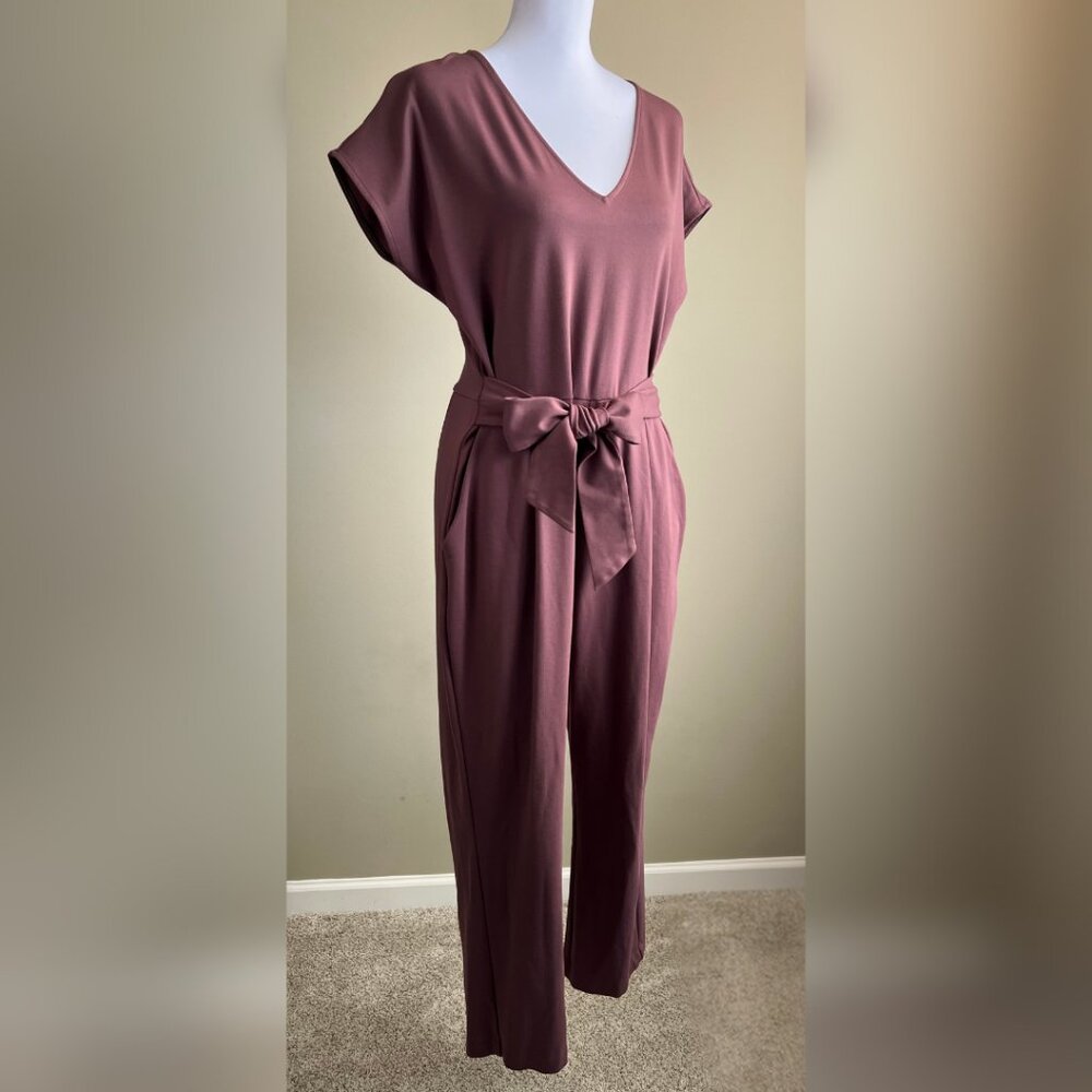 Elegant Mauve Front/Back Tie EXPRESS Jumpsuit Large Size w/ Pockets